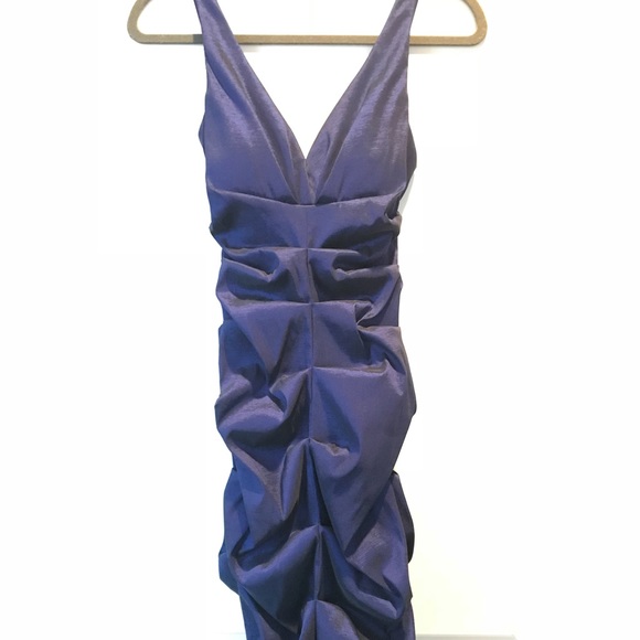 Shimmer Navy Blue XSCAPE midi dress - Picture 3 of 8